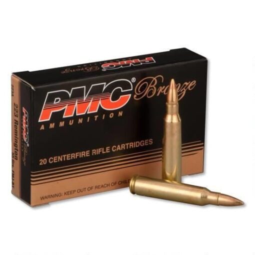 PMC Bronze .223 Rem, 55gr, FMJ, Boat Tail, Brass Case, 20rd Box
