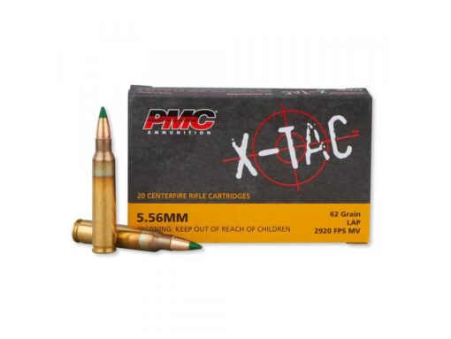 PMC X-Tac 5.56mm (M855), 62gr, Green Tip (Light Armor Piercing), Brass Case, 20rd Box