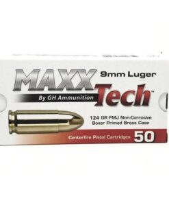TulAmmo MAXXTech Handgun Ammunition 9mm Luger 124gr FMJ 1126 fps 50/ct