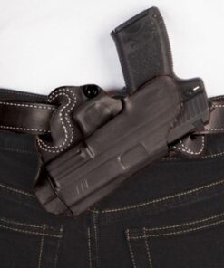 DESANTIS SMALL OF BACK HOLSTER - RH OWB LEATHER COLT 1911 BLACK