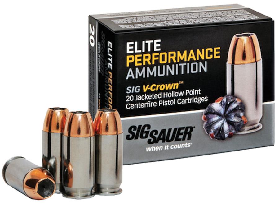 Sig Elite V-Crown Handgun Ammunition .40 S&W 180 gr JHP 985 fps 20/ct