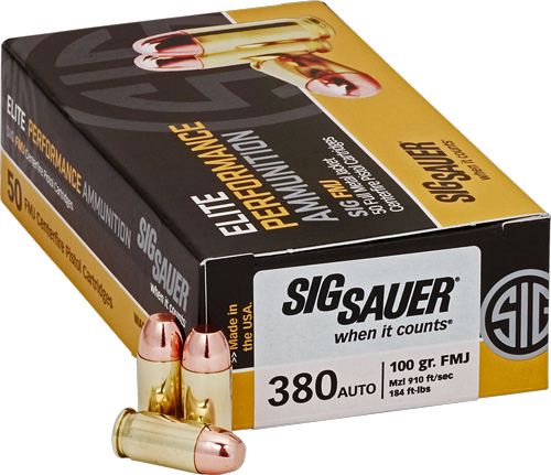 SIG 380 ACP 100GR FMJ - 50RD 20BX/CS