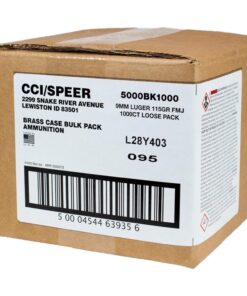 CCI Blazer Brass Handgun Ammunition 9mm Luger 115 gr FMJ 1145 fps 1000/ct Loose Pack