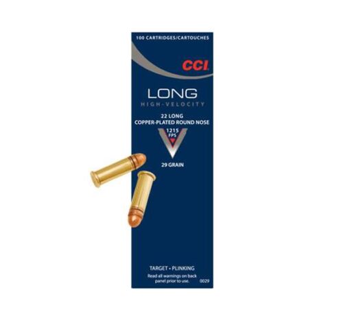 CCI RIMFIRE AMO 22 LONG 29 GR CPHP 100RD (5 PER SLEEVE 50 BOX CASE)