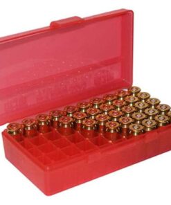 MTM CASE GARD FLIP-TOP BOX CARTRIDG 9MM/380 50RD RED ( 24 PER CASE )