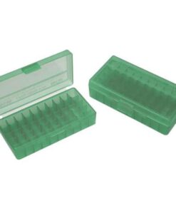 MTM CASE GARD FLIP-TOP BOX CARTRIDG 9MM/380 50RD GREEN ( 24 PER CASE )