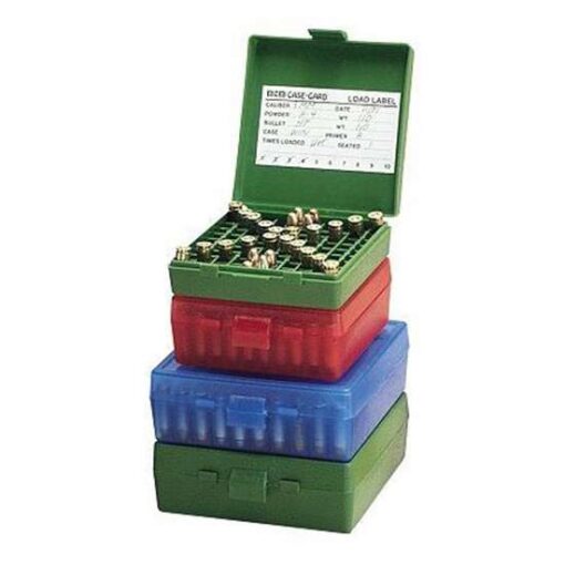 MTM CASE GARD FLIP-TOP BOX CARTRDG 9MM/380 100RD CLR GREEN ( 24 PER CASE )