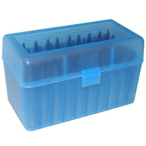 MTM CASE GARD FLIP-TOP BOX CARTRG 204/223/6X47 50RD CLR-BLUE ( 24 PER CASE )