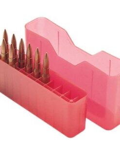 MTM J-20 Slip Top Ammo Box for WSM 45-70 to 30-30 20 Rounds Clear Red