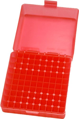 MTM 100 ROUND 17HMR/22MAG - AMMO BOX SEE THROUGH CLEAR RED