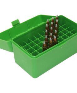 MTM Case-Gard R-50 Series (RS-50) Rifle Ammo Box for Select Cartridge Sizes Green