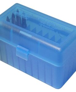 MTM Case-Gard R-50 Series Rifle Ammo Box .300 WSM/45-70/7mm R SAUM Clear Blue