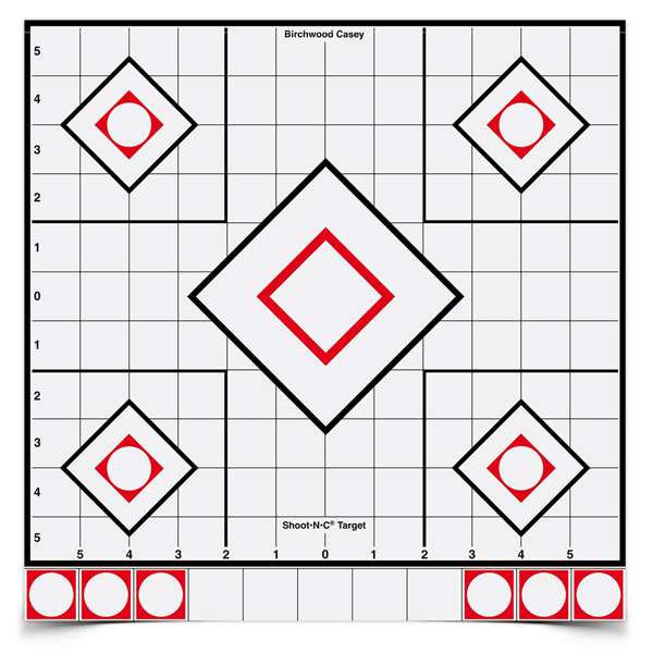 B/C TARGET SHOOT-N-C 12" SIGHT-IN WHITE/BLACK 5/PK ( 6 PER CASE ) 1 B/C TARGET SHOOT-N-C 12" SIGHT-IN WHITE/BLACK 5/PK ( 6 PER CASE )