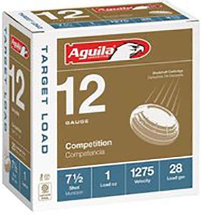 AGUILA TARGET LOAD SHOTSHELL AMO 12GA #7.5 2-3/4" 1 OZ 25RD 1275FPS (10 BOXES PER CASE)