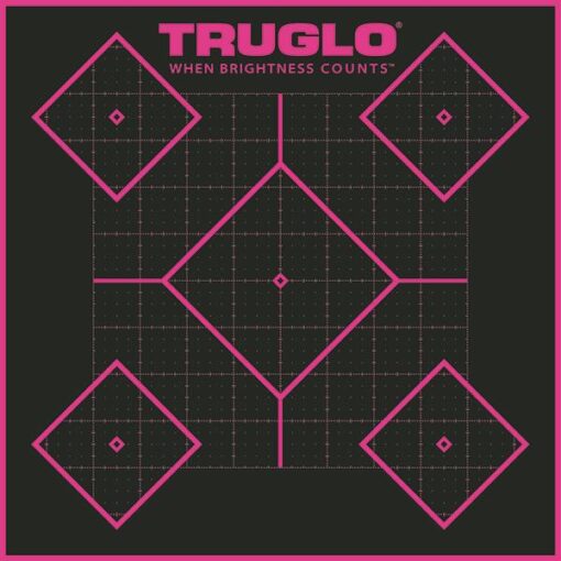 Truglo Tru-See Splatter Target 5 Diamond 12x12 6 Pack Pink