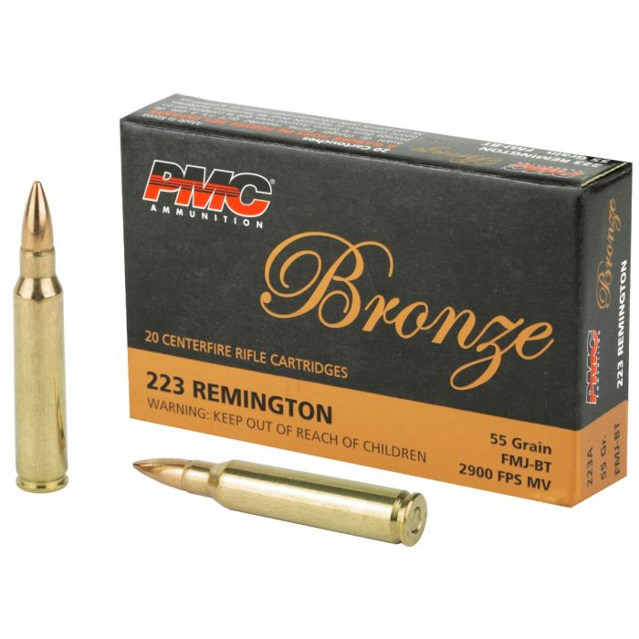 PMC Bronze .223 Remington Rifle Ammo - 55 Grain | FMJ-BT | 20rd Box 1 PMC Bronze .223 Remington Rifle Ammo - 55 Grain | FMJ-BT | 20rd Box