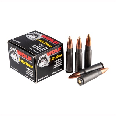 WOLF 7.62x39mm, 122gr, FMJ, Bimetal Case, 20rd Box