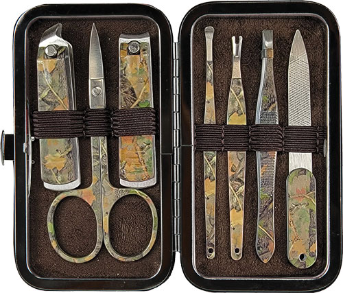 RIVERS EDGE MENS 7-PIECE - MANICURE SET GREEN CAMO