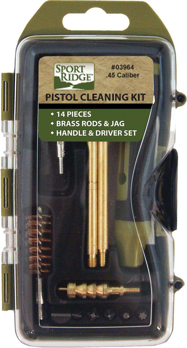 SPORT RIDGE 14 PC. PISTOL CLEANING KIT 45CAL  HARD CASE