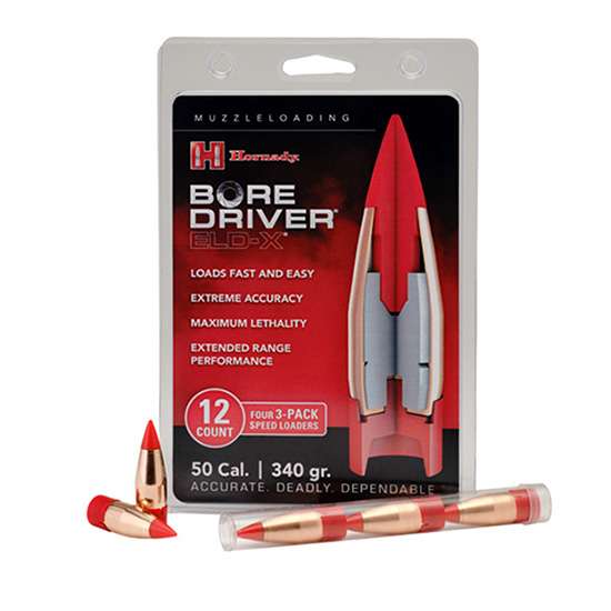 HORNADY BULLET 50 CAL BORE DRIVER 340GR ELD-X 12/BOX ( 10 PER CASE )