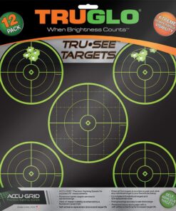 TRUGLO TRU-SEE Self Adhesive Targets - 5 Bullseye 12x12 Green 12 Pack
