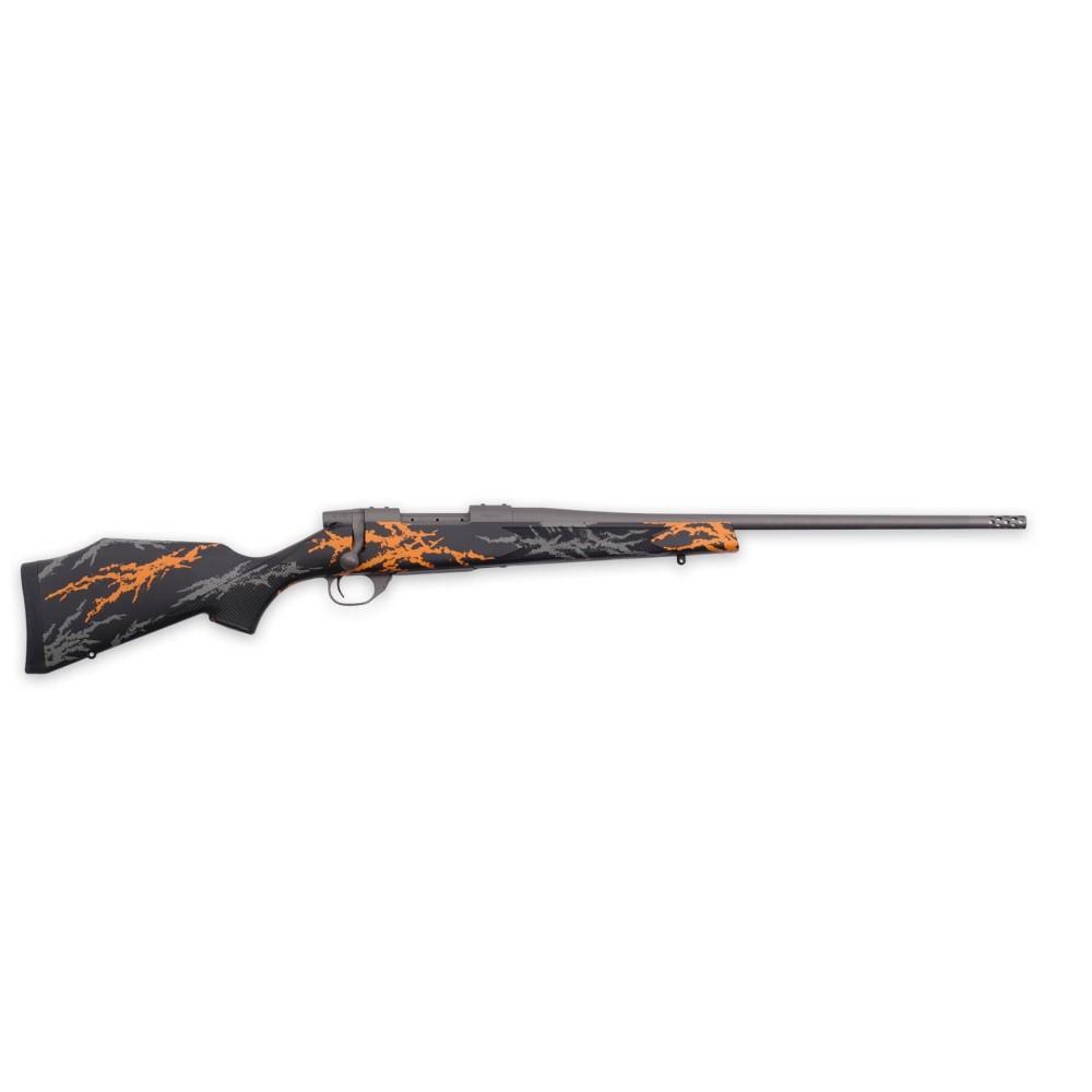 Weatherby Vanguard Compact Hunter Rifle .308 Win 5rd Magazine 20" Barrel Black and Orange with Muzzle Brake 1 Weatherby Vanguard Compact Hunter Rifle .308 Win 5rd Magazine 20" Barrel Black and Orange with Muzzle Brake