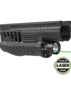 Nightstick Shotgun Forend Light with Green Laser Black for Mossberg 500/590/590A1/Shockwave 1200 Lumens