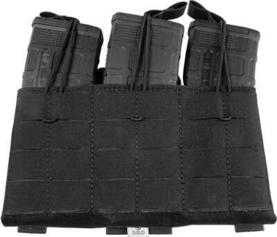 GREY GHOST GE TRIPLE MAG PANEL - 5.56 MAG POUCH LAMINATE BLACK
