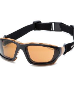 Pyramex Carhartt Carthage Shooting Glasses Black and Tan with Bronze Anti-Fog Lens