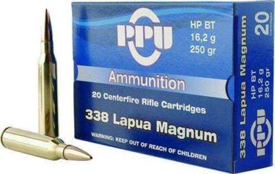 PPU STANDARD RIFLE AMO 338 LAPUA 250GR HP 10RD (20 BOXES PER CASE)