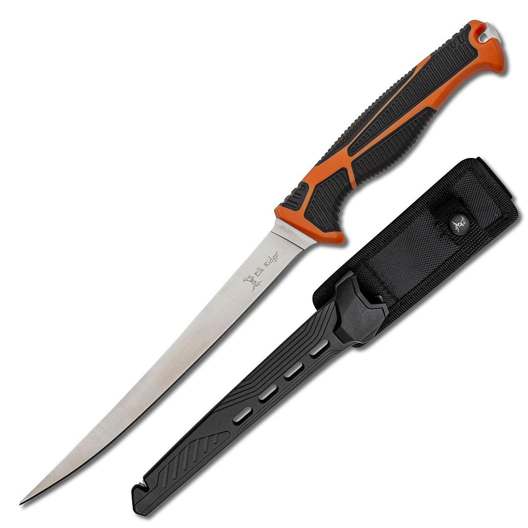 Master Cutlery Elk Ridge Trek Fixed Knife 7" Fillet Blade Orange and Black 1 Master Cutlery Elk Ridge Trek Fixed Knife 7" Fillet Blade Orange and Black