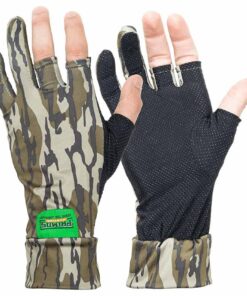 Primos Stretch Fingerless Gloves - Mossy Oak Bottomland Camo OSFM