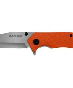 Sarge Knives Adrenaline Spring Assist Folding Knife 3-1/2" Gut Hook Blade Orange