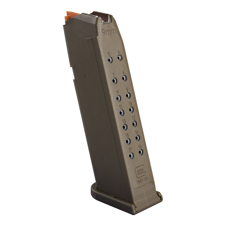GLOCK MAGAZINE G17 9MM 17RD FDE PKG 1 GLOCK MAGAZINE G17 9MM 17RD FDE PKG