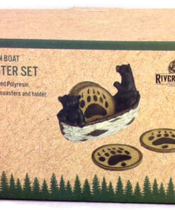 RIVERS EDGE BEARS IN A BOAT - COASTER SET 4-PIECE