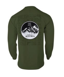 Glock Born in Austria Long Sleeve Shirt Military Green 3XL