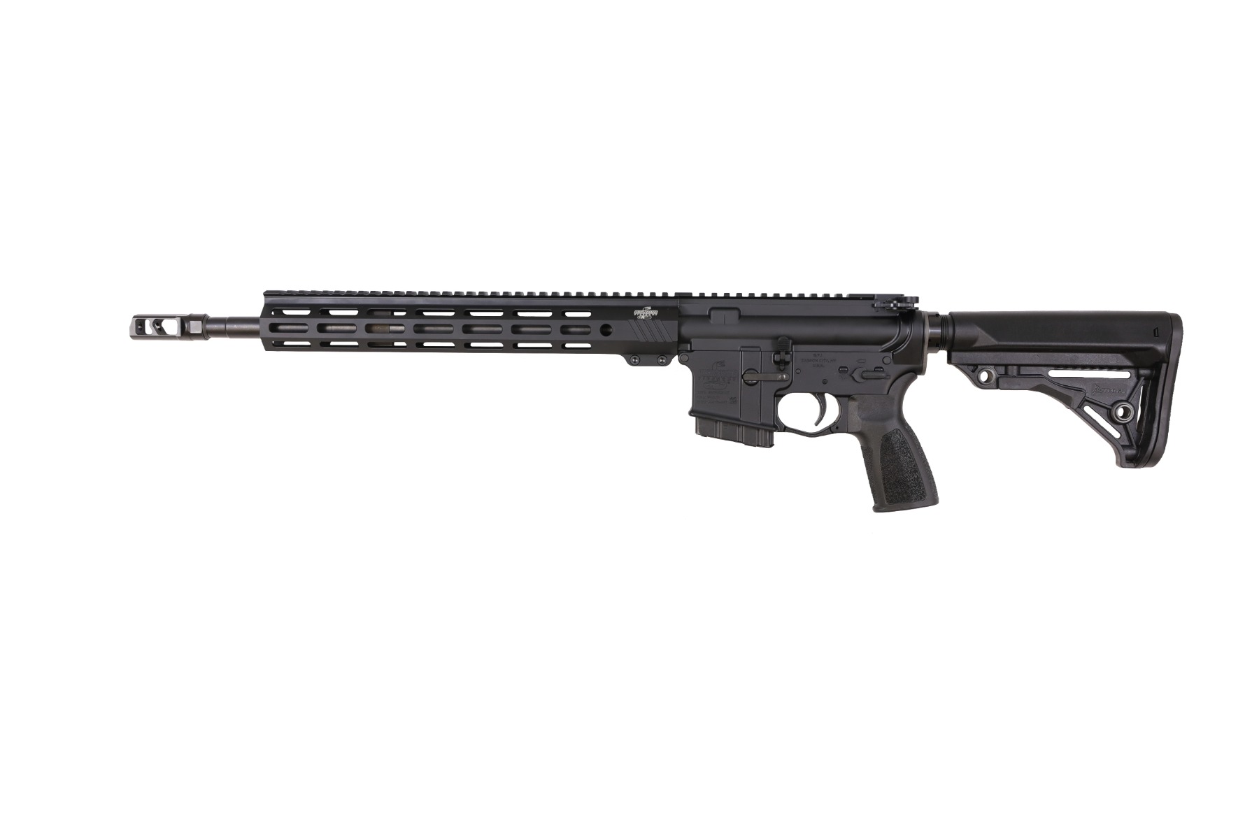 Bushmaster Bravo Zulu-CA AR15 Rifle - Black | 5.56NATO | 16" Barrel | 14" BFI Free Float M-LOK Rail | THRIL Buttstock, Pistol Grip & Mag | Snake Charmer Muzzle Brake | DM2S 2 Stage Trigger | Fixed 10rd Mag | CA Compliant