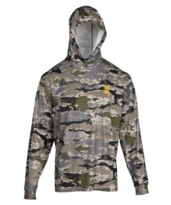 Browning Hooded Long Sleeve Tech Shirt Ovix Camo L