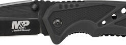 S&W KNIFE CLIP FOLDER 3.8" - BLADE BLACK W/ STRAP CUTTER