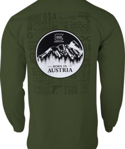 GLOCK OEM BORN IN AUSTRIA LONG - SLEEVE SHIRT MILITARY GRN 2XL