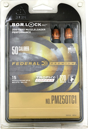 FEDERAL 50CAL 270GR TROPHY - COPPER MZ/BOR LOCK 15RD 10BX/C
