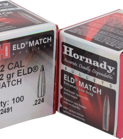 HORNADY BULLETS 22CAL .224 - 52GR ELD-M MATCH 100CT 40BX/CS