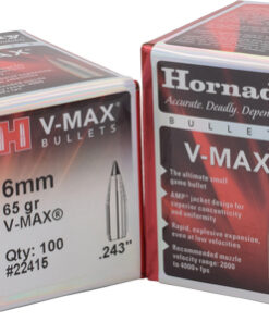 HORNADY BULLETS 6MM .243 - 65GR V-MAX 100CT 40BX/CS
