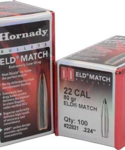 HORNADY BULLETS 22CAL .224 - 80GR ELD-M MATCH 100CT 25BX/CS