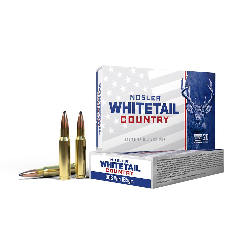 Nosler Whitetail Country Rifle Ammunition .308 Win 165gr SP 2800 fps 20/ct 1 Nosler Whitetail Country Rifle Ammunition .308 Win 165gr SP 2800 fps 20/ct