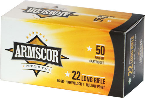 ARMSCOR 22LR 36GR PLATED - LEAD-HP HIGH-VEL 50RD 100BX/CS