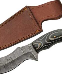 SZCO RITE EDGE 5" CHARCOAL - MICARTA DAMASCUS DP W/SHEATH