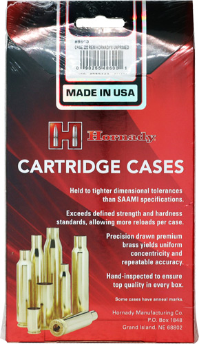 HORNADY UNPRIMED CASES - 222 REM 50PK 5BX/CS