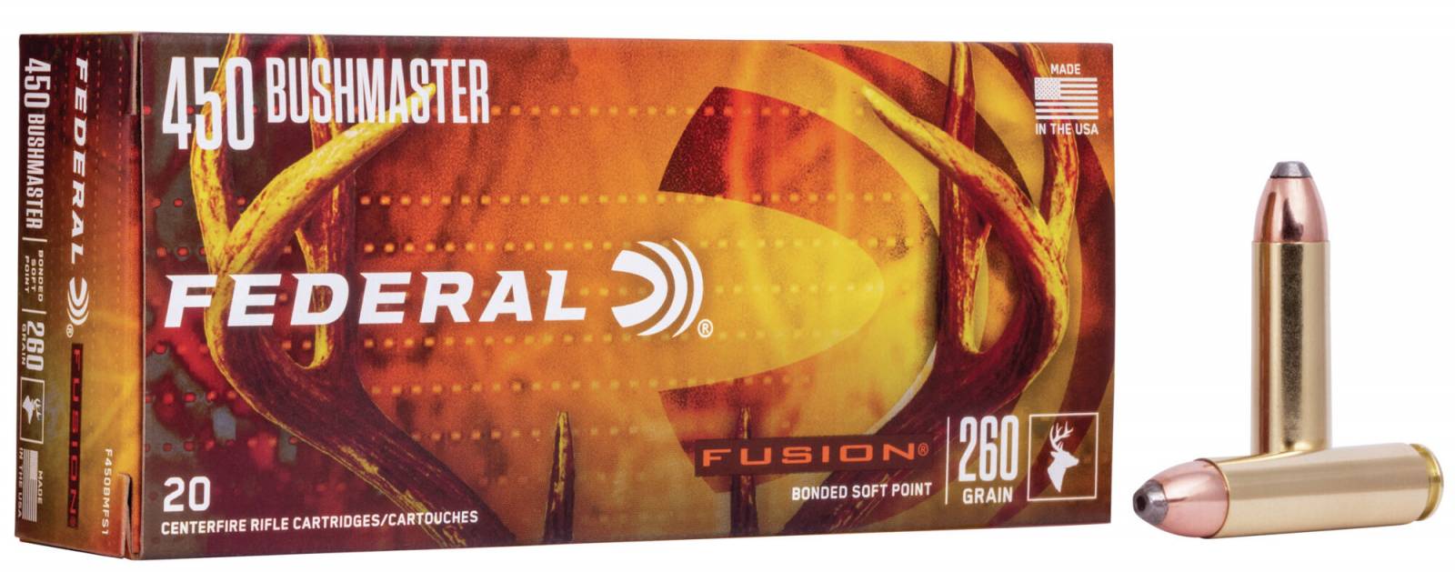 FEDERAL FUSION RIFLE AMO 450 BUSHMASTER 300GR SP 20RD (10 BOX CASE)