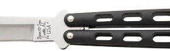 BEAR & SON BUTTERFLY KNIFE - 3.58" BLACK/SS CLIP POINT